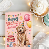 Personalized Cute Goldendoodle Birthday