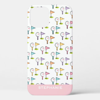 Personalized Cute Golf Ball Tee and Pins iPhone 12 Pro Case
