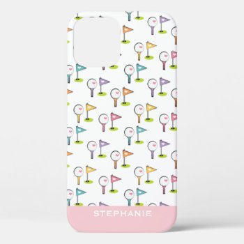 Personalized Cute Golf Ball Tee And Pins Iphone 12 Pro Case by cutecases at Zazzle