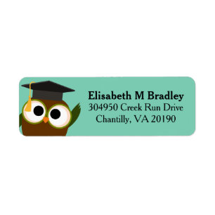 Personalized Cute Graduation Owl Label