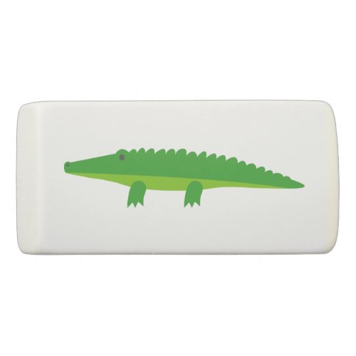 Personalized cute green crocodile alligator design eraser
