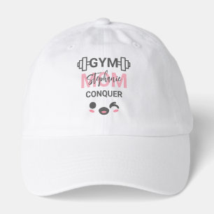 Personalized Cute Gym Mom Conquer Fitness Hat