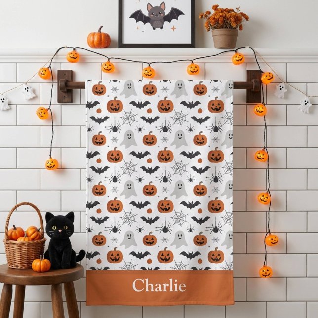 Personalized Cute Halloween Beach Towel (Creator Uploaded)