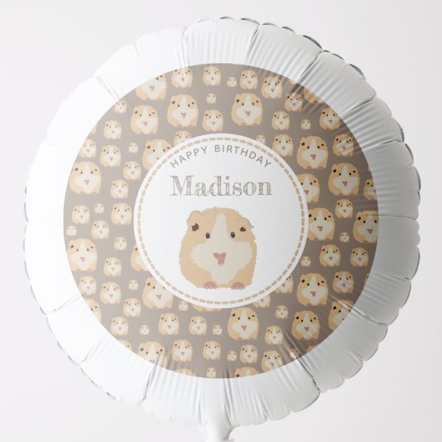 Personalized Cute Hamster Pattern Birthday Party  Balloon (Front)