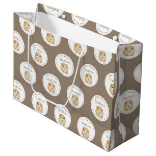 Personalized Cute Hamster Pattern Birthday Party Large Gift Bag