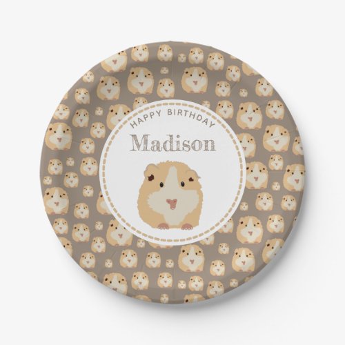 Personalized Cute Hamster Pattern Birthday Party Paper Plates