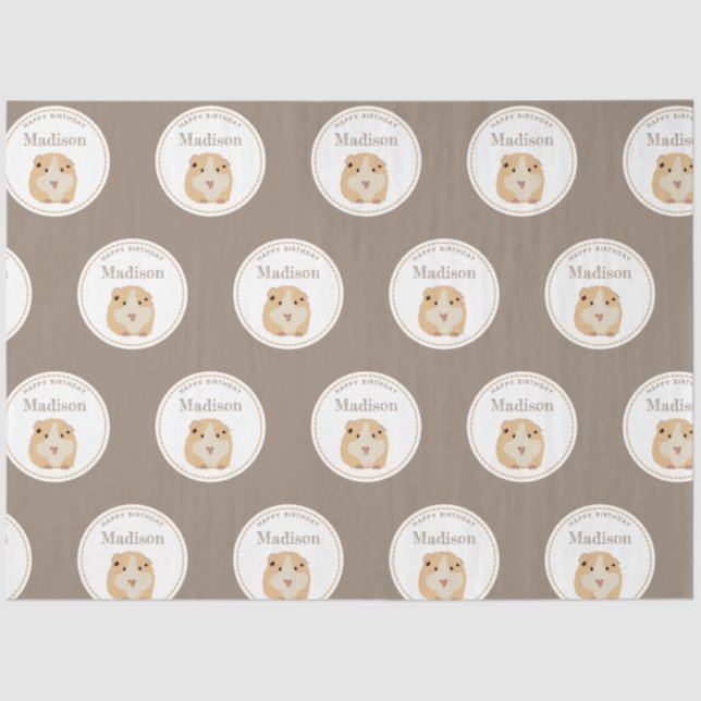 Personalized Cute Hamster Pattern Birthday Party Tissue Paper (Front)