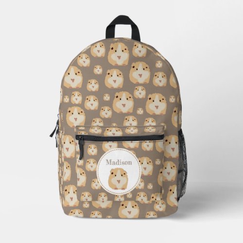 Personalized Cute Hamster Pattern Name Printed Backpack