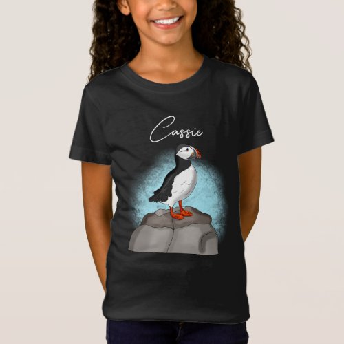 Personalized Cute Hand drawn Puffin T_Shirt