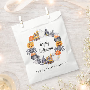 Personalized Cute Happy Halloween Illustration Favor Bag