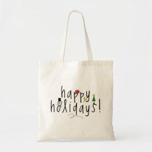 Personalized Cute Happy Holidays Tote Bag