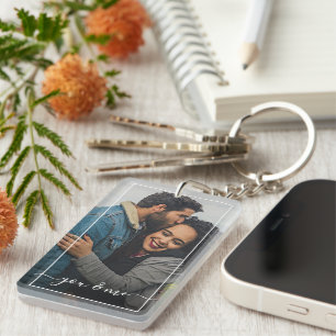 Personalized Cute Happy You And Me In Love Elegant Keychain