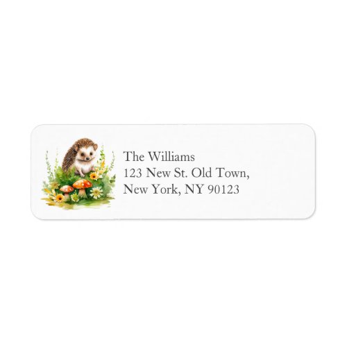 Personalized Cute Hedgehog Label