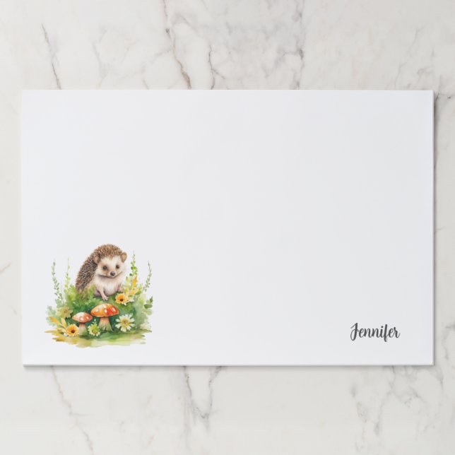 Personalized Cute Hedgehog Paper Pad (Front)