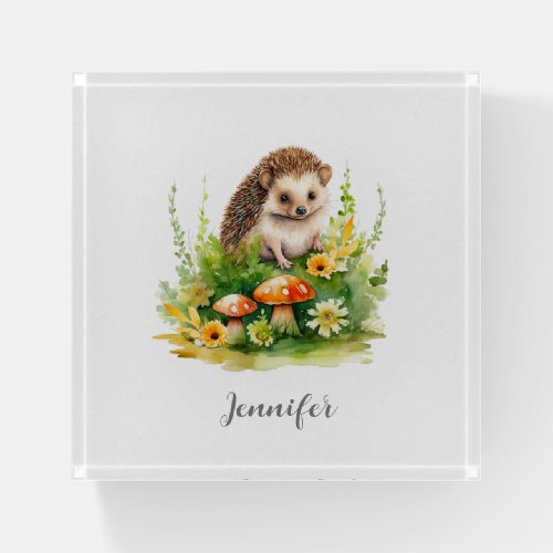Personalized Cute Hedgehog Paperweight