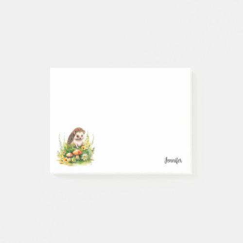 Personalized Cute Hedgehog Post_it Notes