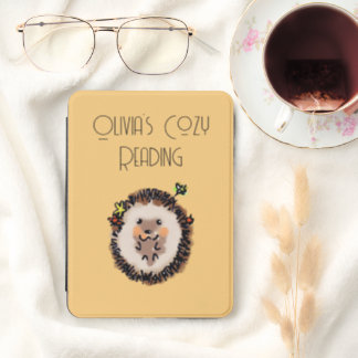 Personalized Cute Hedgehog Reading Gift Kindle Cover