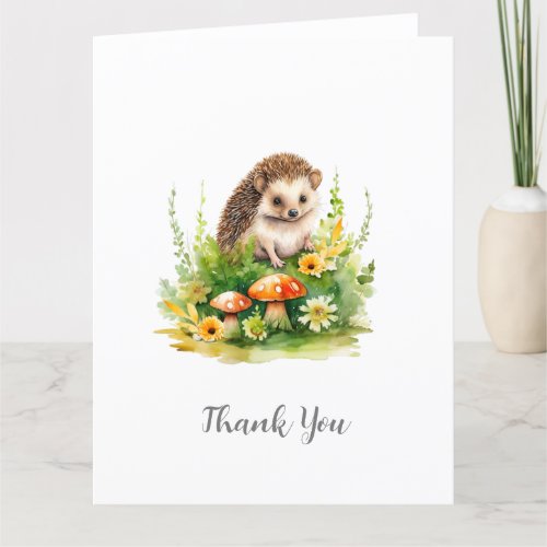 Personalized Cute Hedgehog Thank You Card