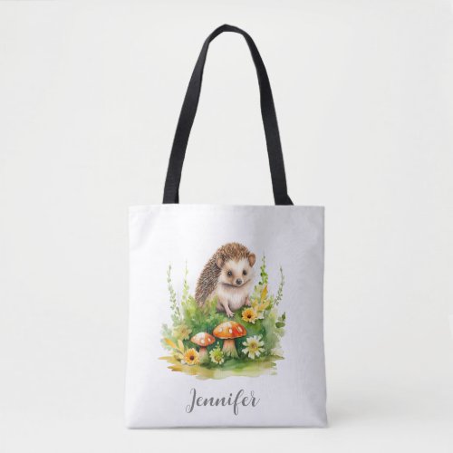Personalized Cute Hedgehog Tote Bag