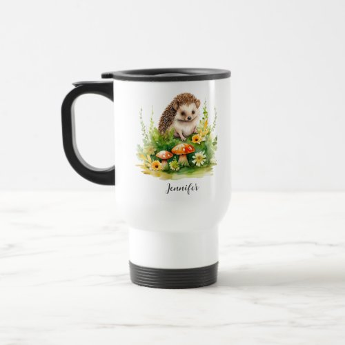 Personalized Cute Hedgehog Travel Mug