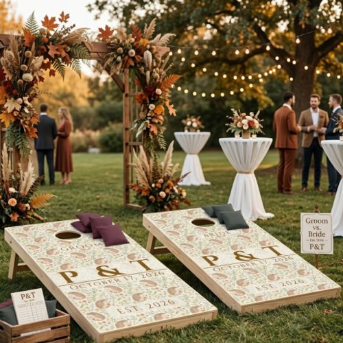 Personalized Cute Hedgehog Wedding Cornhole Set