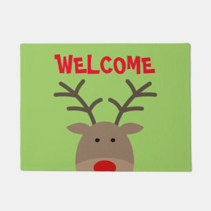 Personalized cute hedgehog welcome door mat