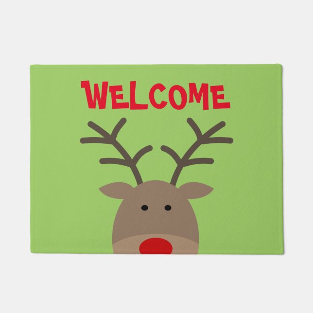 Personalized cute hedgehog welcome door mat (Front)