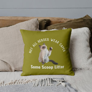 Personalized Cute Hero Cat Dad Father's Day Funny Throw Pillow