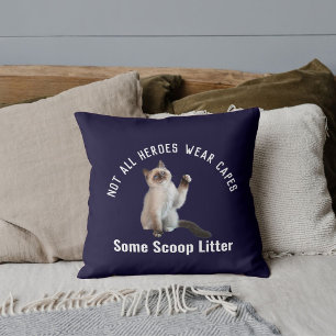 Personalized Cute Hero Cat Dad Father's Day Funny  Throw Pillow