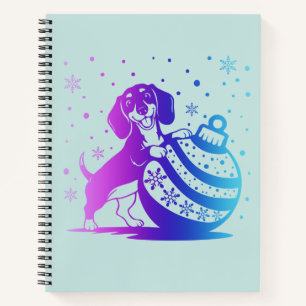 Personalized Cute Holiday dog Spiral Notebook