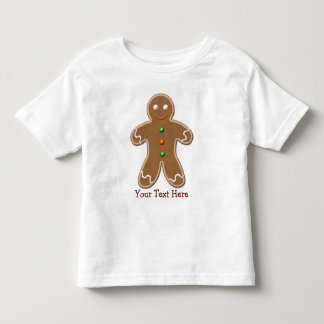 Personalized Cute Holiday Gingerbread Man Toddler T-shirt