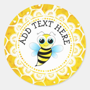 Personalized Cute Honeybee Honeycomb Stickers