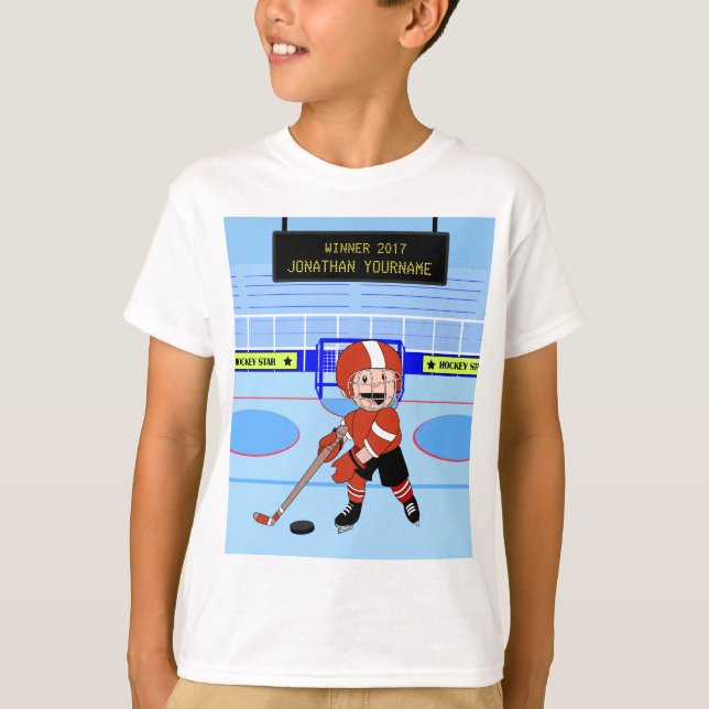 Personalized Cute Ice Hockey star T-Shirt (Front)