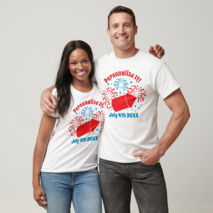 PERSONALIZED Cute July 4th Fireworks T-Shirt