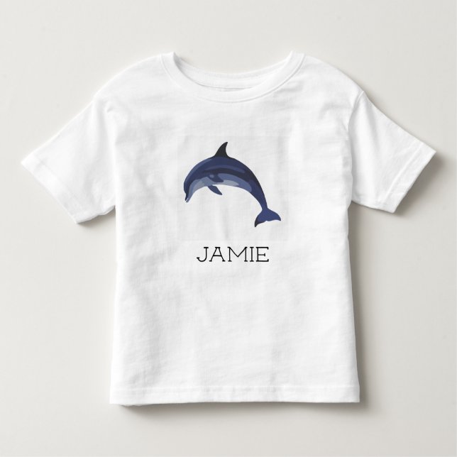 Personalized cute jumping dolphin toddler t-shirt (Front)