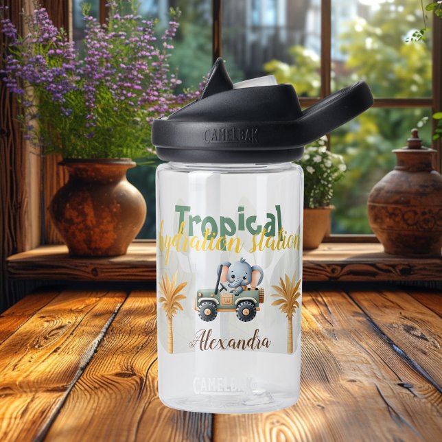 Personalized Cute Jungle Animals Kids  Water Bottle (Creator Uploaded)