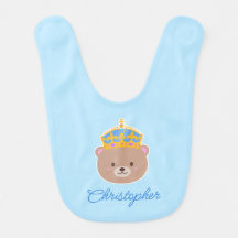 Personalized Cute Kawaii Blue Royal Prince Bear