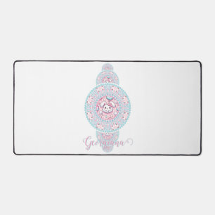 Personalized Cute Kawaii Bunny Ornamental Mandala Desk Mat