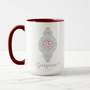 Personalized Cute Kawaii Bunny Ornamental Mandala Mug