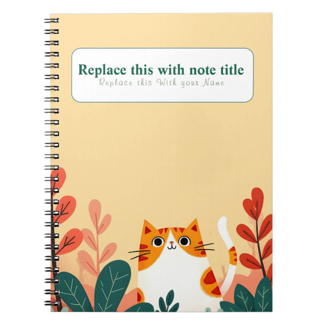 Personalized Cute Kawaii Cat Notebook (Front)