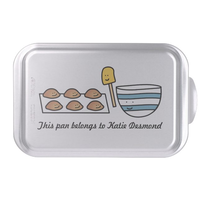 Personalized Cute Kawaii Cookie Covered Baking Pan (Front)