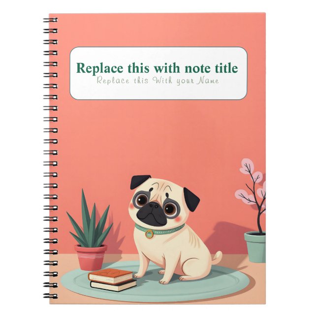 Personalized Cute Kawaii Dog Notebook (Front)