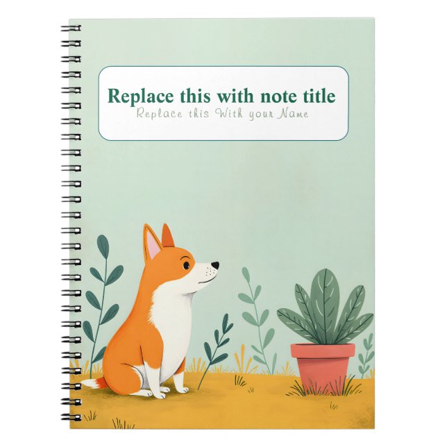Personalized Cute Kawaii Dog Notebook (Front)