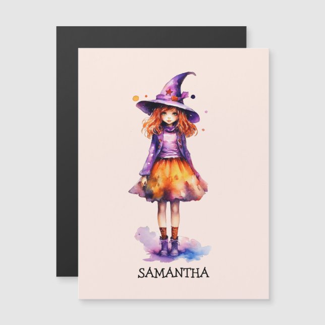 Personalized Cute Kid Witch Halloween (Front/Back)
