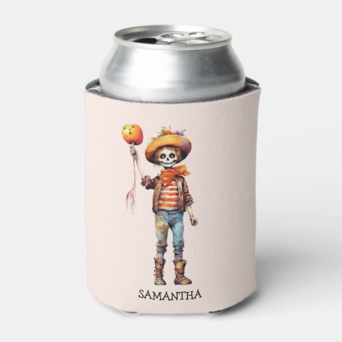 Personalized Cute Kid Zombie Halloween 3 Can Cooler