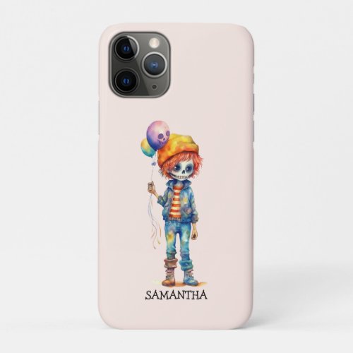 Personalized Cute Kid Zombie Halloween 4 iPhone 11 Pro Case