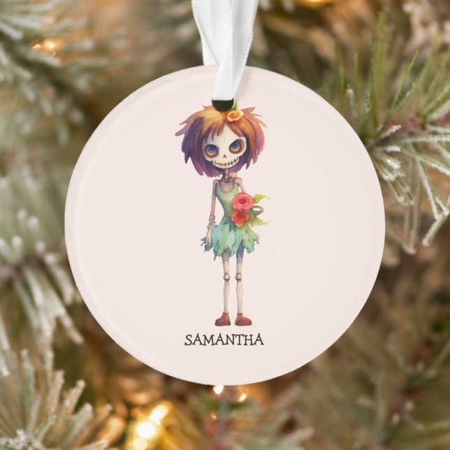 Personalized Cute Kid Zombie Halloween (4) Ornament (Tree)