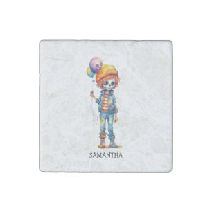 Personalized Cute Kid Zombie Halloween (4) Stone Magnet