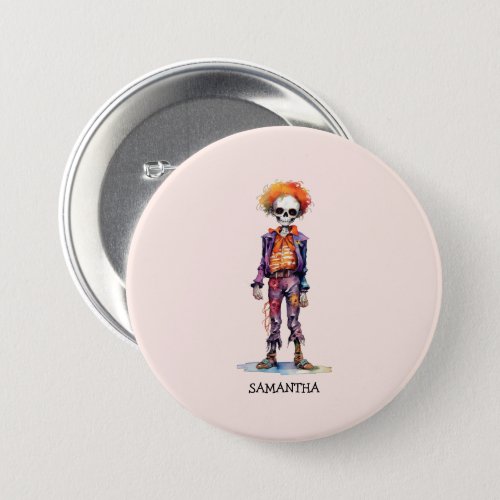 Personalized Cute Kid Zombie Halloween 6 Button