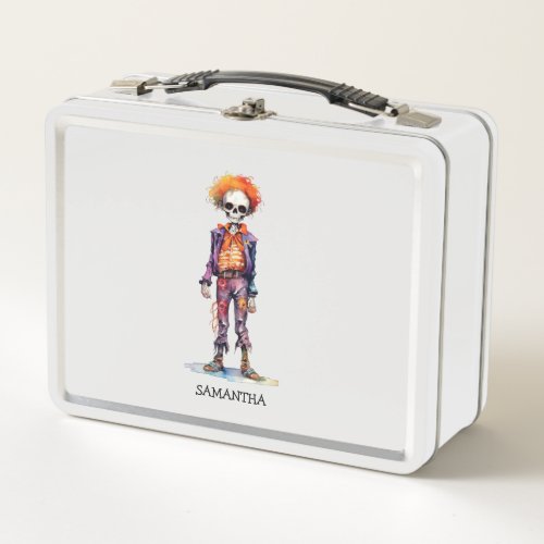 Personalized Cute Kid Zombie Halloween 6 Metal Lunch Box
